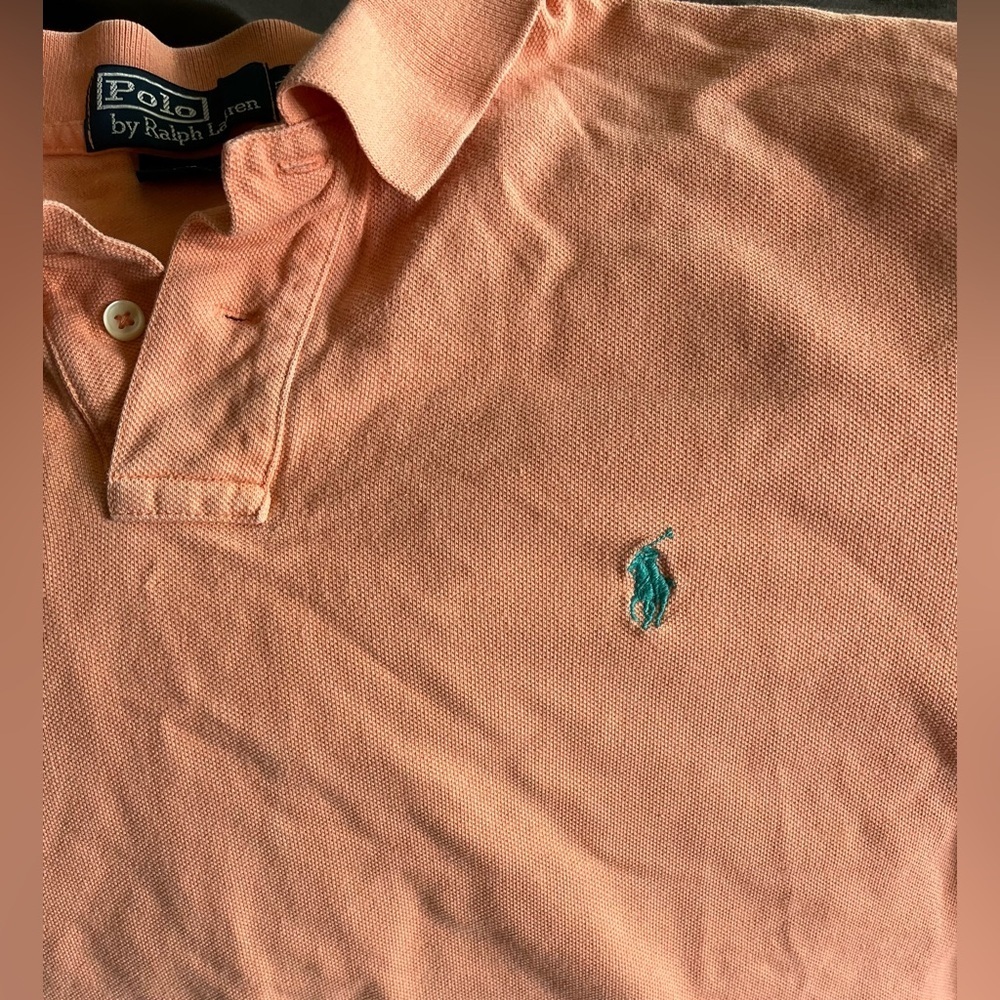 POLO Ralph Lauren Men’s Blue Label Polo Shirt, Light Orange/Peach; Size XL - Picture 7 of 10
